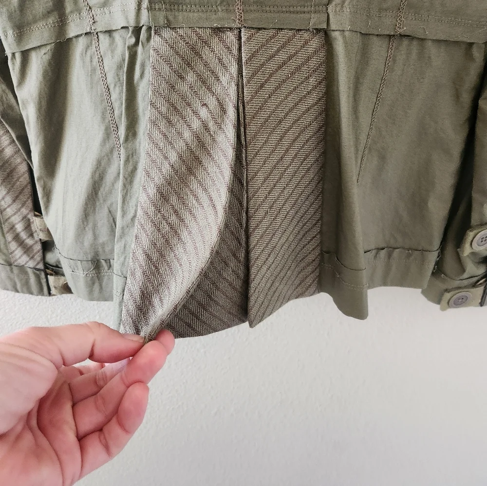 Vintage Y2K L.A.M.B. Jacket Size 4 Gwen Stefani Olive Green Plaid Cotton Linen - Picture 7 of 16